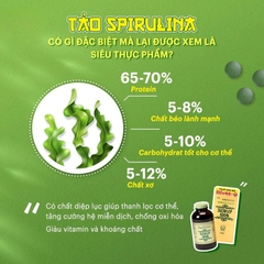 Tảo Xoắn Spirulina Japan Algae Nhật Bản 2200 viên (Chính hãng)