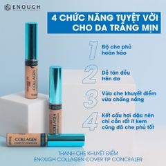 Thanh Che Khuyết Điểm Kiềm Dầu, Che Phủ Cao Enough Collagen Cover Tip 9g