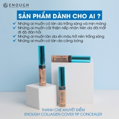 Thanh Che Khuyết Điểm Kiềm Dầu, Che Phủ Cao Enough Collagen Cover Tip 9g