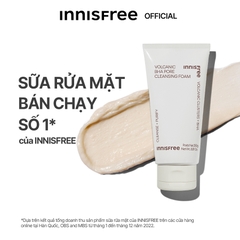 Sữa Rửa Mặt Tro Núi Lửa Trị Mụn Đầu Đen, Bã Nhờn Innisfree Jeju Volcanic Pore Cleansing Foam Ex 150ml