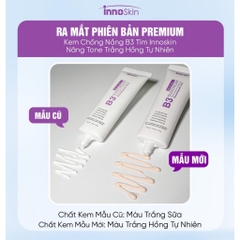 Kem Chống Nắng Nâng Tone Dưỡng Trắng Cho Da Dầu Mụn Innoskin B3 SPF50+ PA++++ 50ml