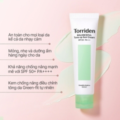Kem Chống Nắng Nâng Tone Torriden Balanceful Cica Tone Up Sun Cream SPF50+ PA++++ 60ml 