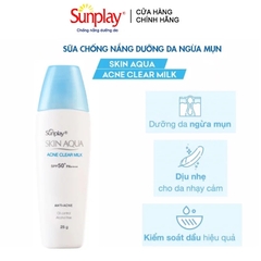 Sữa Chống Nắng Sunplay Skin Aqua Dưỡng Da Ngừa Mụn Acne Clear Milk SPF50+ PA++++ 25g