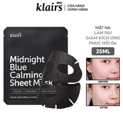 Mặt Nạ Làm Dịu Da Klairs Mignight Blue Calming Sheet Mask 25ml