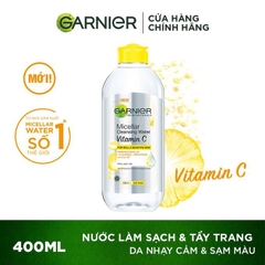 Nước Tẩy Trang Garnier Làm Sáng Da Micellar Cleansing Water Vitamin C 400ml
