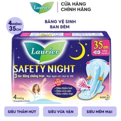 Băng Vệ Sinh Ban Đêm Nhiều 35cm Laurier Safety Night - 4 Miếng