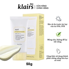 Kem Chống Nắng Mỏng Nhẹ, Cấp Ẩm Cho Da Klairs All Day Airy Sunscreen SPF50+ PA++++ 50g