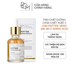 Tinh chất Dưỡng Chiết Xuất Vàng 24K, Làm Trắng Sáng, Săn Chắc Da B.O.M Peptide Power Ampoule 30ml