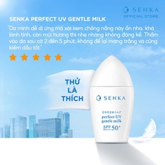 Sữa Chống Nắng Lành Tính, Dành Cho Da Nhạy Cảm Senka Perfect UV Gentle Milk A SPF 50+/PA++++ 40ml