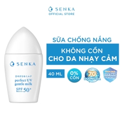 Sữa Chống Nắng Lành Tính, Dành Cho Da Nhạy Cảm Senka Perfect UV Gentle Milk A SPF 50+/PA++++ 40ml