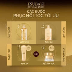 Bộ Gội Xả Phục Hồi Hư Tổn, Ngăn Rụng Tóc Premium Repair Tsubaki 490ml