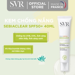 Kem Chống Nắng Giảm Mụn SVR Sebiaclear Crème SPF50+