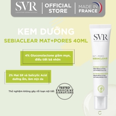 Kem Dưỡng Giảm Mụn, Thông Thoáng Lỗ Chân Lông SVR Sebiaclear Mat + Pores 40ml