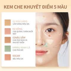 Bảng Triệt Sắc Che Khuyết Điểm 5 Ô Focallure Color Concealer Palette FA172 4.3g