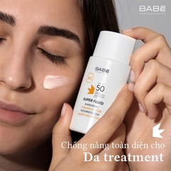 Kem Chống Nắng Phổ Rộng Cho Da Khô BABE Super Fluid Sunscreen Hyaluronic Acid SPF 50+ 50ml