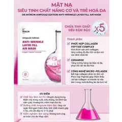 Mặt Nạ Siêu Tinh Chất Cấp Ẩm, Làm Dịu Da Dr.Wonjin Ampoule Edition Fill Air Mask 27g