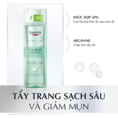 Nước Tẩy Trang Làm Sạch Sâu, Ngăn Ngừa Mụn Eucerin Acne-Oil Control Pro Acne Solution Acne & Make-up Cleansing Water 200ml