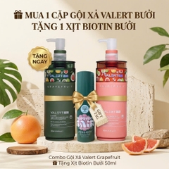 Cặp Gội Xả Bưởi Valert Grapefruit Mẫu Mới 2025 850ml