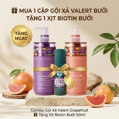 Cặp Gội Xả Bưởi Valert Grapefruit Mẫu Mới 2025 850ml