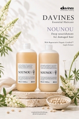 Bộ sản phẩm DAVINES NOUNOU gồm dầu gội, dầu xả và hấp – được thiết kế đặc biệt cho tóc nhuộm, tẩy, tóc khô yếu cần phục hồi sâu