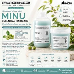 Bộ sản phẩm DAVINES MINU gồm dầu gội, dầu xả và hấp – chuyên dùng cho tóc nhuộm