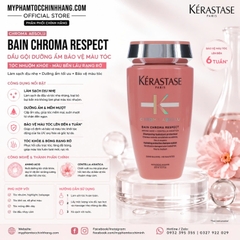 Dầu gội xả, măt nạ cho tóc nhuộm Kerastase Chroma Absolu Bain Riche Chroma Respect 250ml 200ml 1000ml