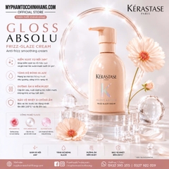 Kem dưỡng đa năng Kérastase Gloss Absolu Frizz-Glaze Cream 240ml | Kem xả khô chống xù, dưỡng bóng và kiểm soát tóc dày, tóc xoăn