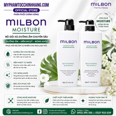 Gội xả Milbon Replenishing Moisture dưỡng ẩm, phục hồi tóc khô uốn duỗi 200ml- 500ml