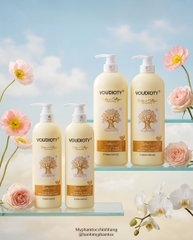 GỘI XẢ VÀNG SUÔN MƯỢT  BIOTIN & COLLAGEN VOUDIOTY ( MẪU TRÒN) MỚI 1000ML
