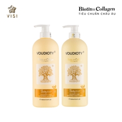 GỘI XẢ VÀNG SUÔN MƯỢT  BIOTIN & COLLAGEN VOUDIOTY ( MẪU TRÒN) MỚI 1000ML