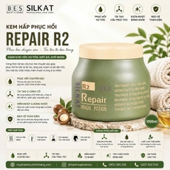 DẦU GỘI VÀ DẦU HẤP BES SILKAT REPAIR R1 VÀ R2 1000ML - 500ML