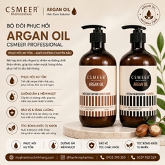Cặp Dầu Gội Xả Phục Hồi Hư Tổn CSMEER Argan Oil Hydra Nourishing Shampoo & Conditioner 500ml 750ml