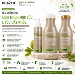Dầu gội và dầu xả Beaver biotin & caffeine cho tóc rụng, mỏng, yếu 350ml