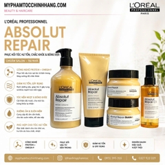 Dầu gội xả hâp, dầu dưỡng tóc phục hồi L'Oréal vàng Absolut Repair