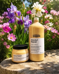 Dầu gội xả hâp, dầu dưỡng tóc phục hồi L'Oréal vàng Absolut Repair