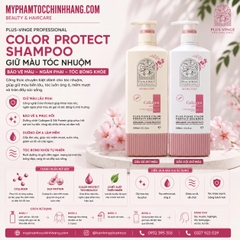 (Mẫu mới 2025) Cặp Dầu Gội Xả Collagen Vinge-plus  Phục Hồi, Giảm Rụng, Kích mọc tóc, giữ màu 1000ML