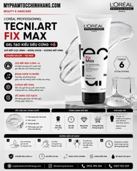 Gel L'Oréal Professionnel Tecni.Art Fix Max Force 6 giữ nếp siêu cứng 200ML
