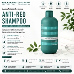 Dầu gội khử ánh đỏ giữ màu rêu Elgon ColorCare Anti-Red Shampoo pH6 300ml