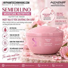 Dầu gội, mặt nạ tóc, kem xả khô giữ ẩm Alfaparf Milano SDL Moisture (Semi Di Lino Moisture Nutritive Low Shampoo, Mask & Leave-in Conditioner)