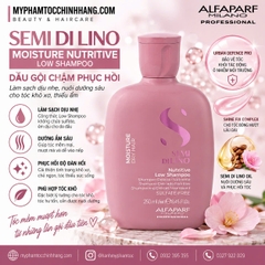 Dầu gội, mặt nạ tóc, kem xả khô giữ ẩm Alfaparf Milano SDL Moisture (Semi Di Lino Moisture Nutritive Low Shampoo, Mask & Leave-in Conditioner)
