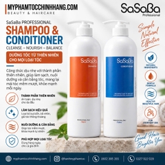 Cặp Dầu Gội và Dầu Xả SASABA Tròn 500ml 750ml