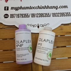 Bộ đôi chăm sóc tóc tím chuyên dụng cho tóc tẩy, tóc sáng màu OLAPLEX No.4P và OLAPLEX No.5P