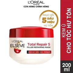 Mặt nạ tóc L’Oréal Paris Elseve Total Repair 5 Filler Repairing Mask | Dưỡng mềm mượt, chăm sóc tóc hư tổn