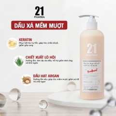 Dầu Gội &amp; Dầu Xả Dược Mỹ Phẩm PHARMA21 Chắc Khỏe Tóc, Mềm Mượt 602ml Nhật Bản