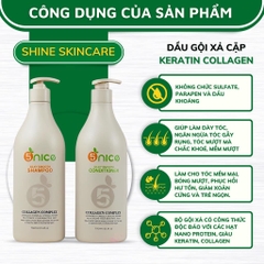 Dầu Gội Xả Phục Hồi Tóc Hư Tổn Chống Gàu Keratin Collagen 5NICE 750ml
