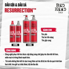 DẦU GỘI VÀ XẢ TÁI SINH TIGI BEDHEAD RESURRECTION LEVEL 3 400ML - 970ML