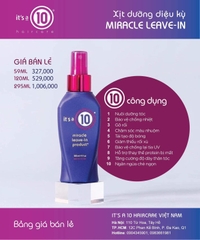 Xịt dưỡng xả khô It's a 10 miracle leave in 59ml 120ml 295ml