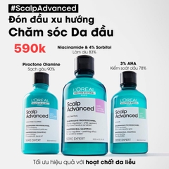 DẦU GỘI L'OREAL SCALP ADVANCED TRỊ GẦU ANTI DANDRUFF, CÂN BẰNG DẦU ANTI OILINESS, LÀM DỊU DA ĐẦU NHẠY CẢM DISCOMFORT 300ML - 500ML