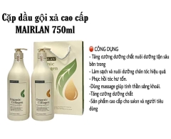 DẦU GỘI XẢ HẤP NGĂN RỤNG CHỐNG XƠ RỐI MAIRLAN ORGANIC 750ML - 500ML