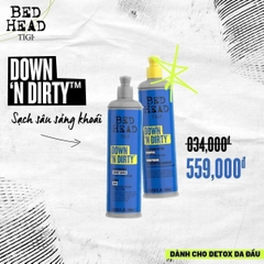 Dầu gội xả TIGI Bed Head Down N' Dirty detox, làm sạch sâu cho tóc, không phai màu tóc nhuộm 400ml